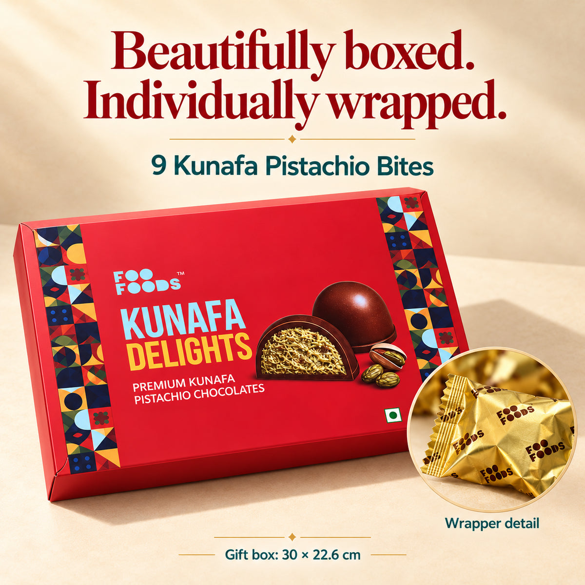 Kunafa Delights Gift Box – 9 Kunafa Pistachio Bites