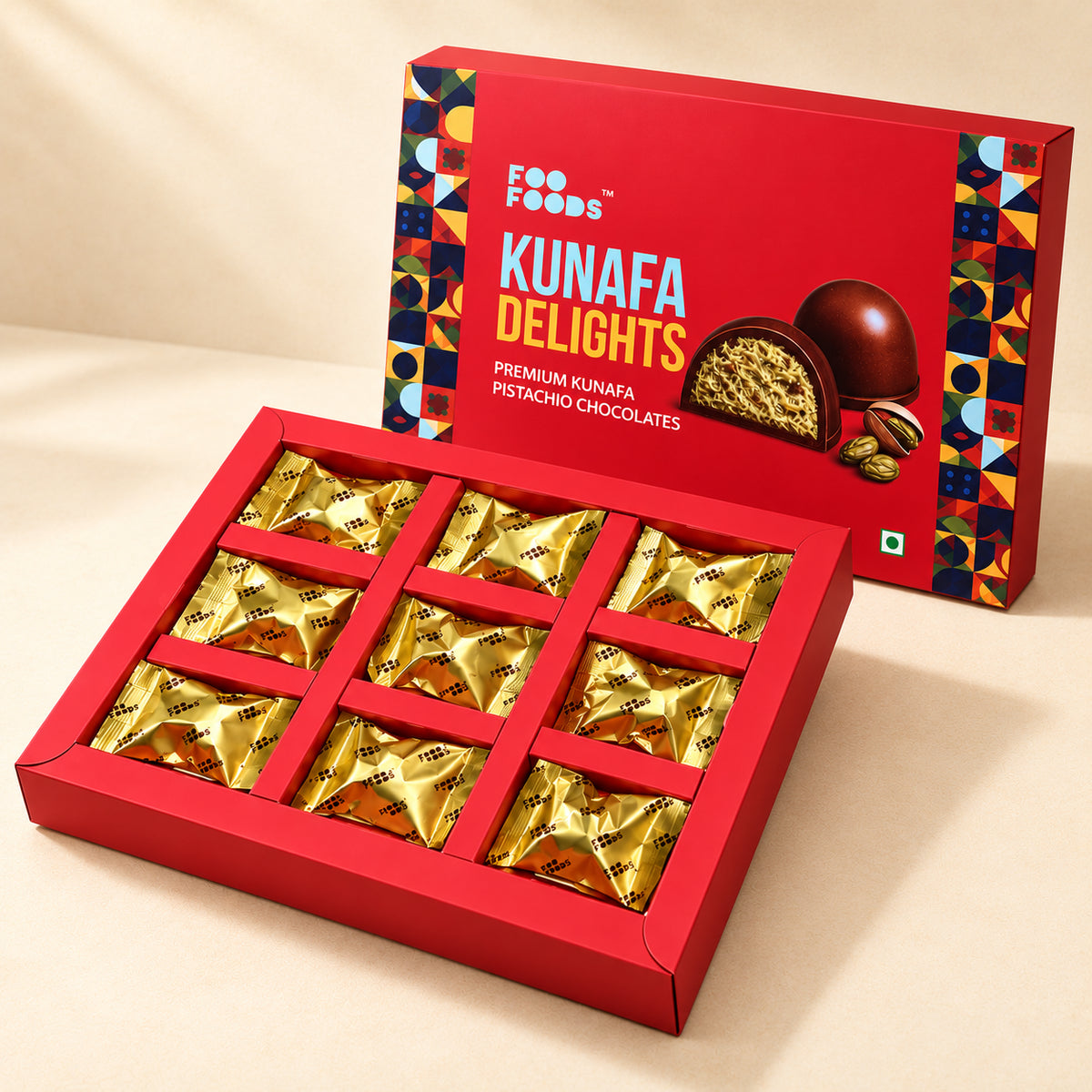 Kunafa Delights Gift Box – 9 Kunafa Pistachio Bites