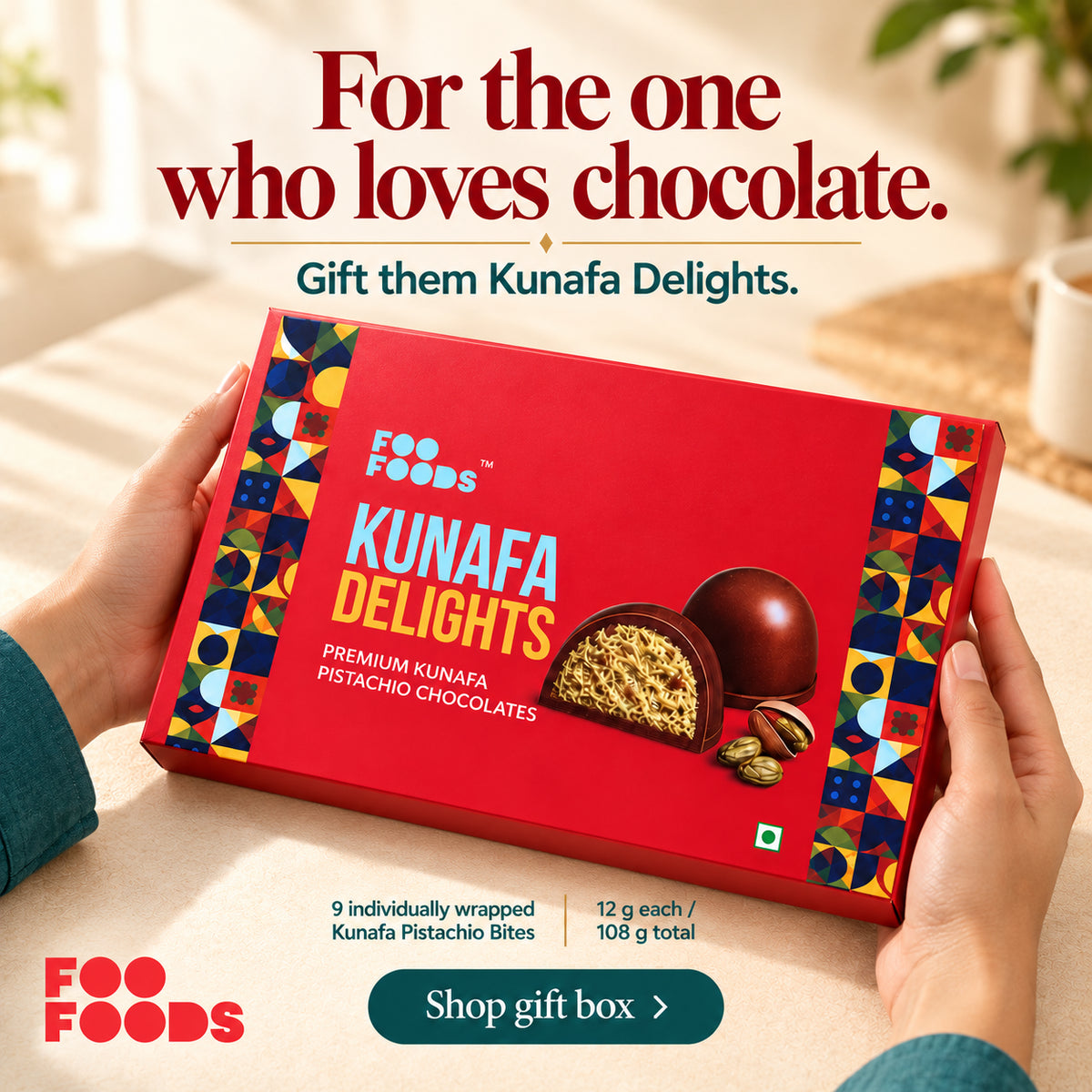 Kunafa Delights Gift Box – 9 Kunafa Pistachio Bites