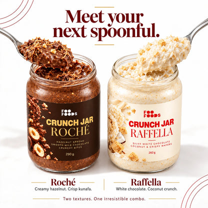 Roché & Raffella Crunch Jar Combo | Hazelnut Chocolate & Coconut Duo, 550 g