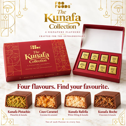 Diwali Special Kunafa Chocolate Gift Box - 8 Pieces, 4 Flavours | Foo Foods
