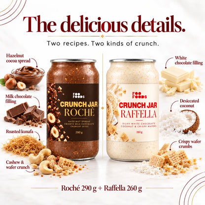 Roché & Raffella Crunch Jar Combo | Hazelnut Chocolate & Coconut Duo, 550 g