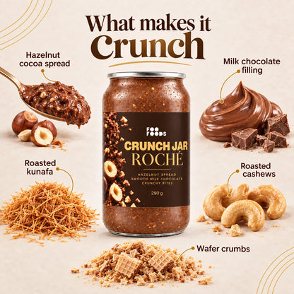 Crunch Jar Roché – Hazelnut Chocolate & Crispy Kunafa, 290 g