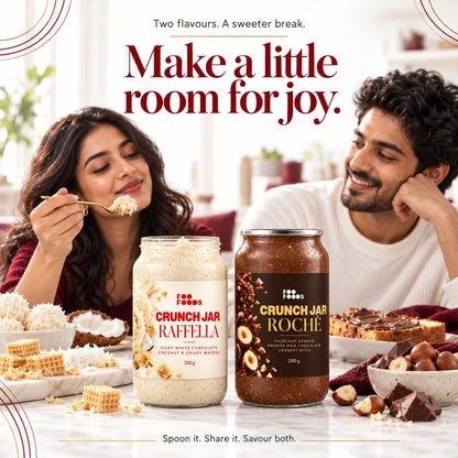 Roché & Raffella Crunch Jar Combo | Hazelnut Chocolate & Coconut Duo, 550 g