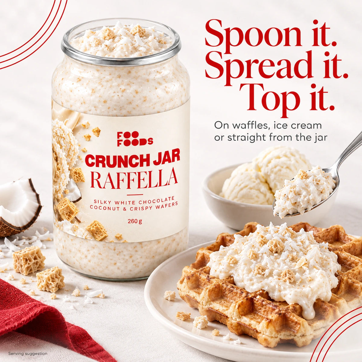 Crunch Jar Raffella – White Chocolate, Coconut & Wafers, 260 g