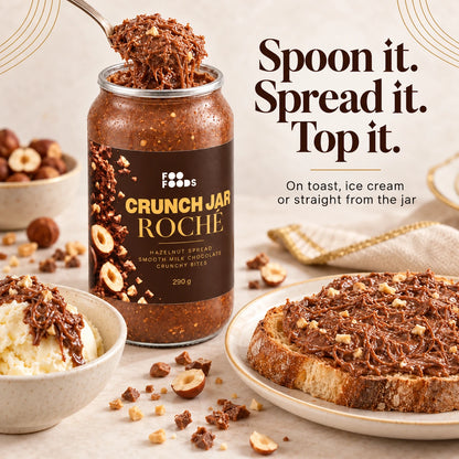 Crunch Jar Roché – Hazelnut Chocolate & Crispy Kunafa, 290 g