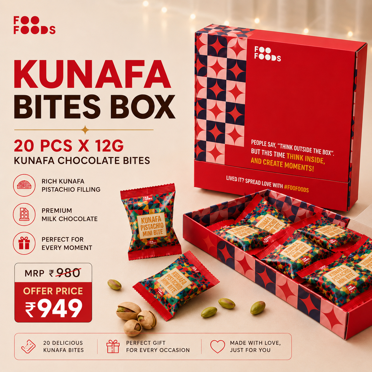 Kunafa Bites Box - 20 x 12g individual packs