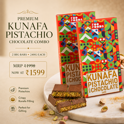 Dubai Viral Kunafa Chocolate- 2x 240g Kunafa Pistachio Chocolate - Treat Box | Premium Giftable Pack