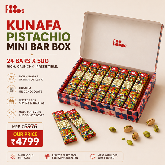Mini Bar Box - 24 x 50g Kunafa Pistachio Chocolate Bars