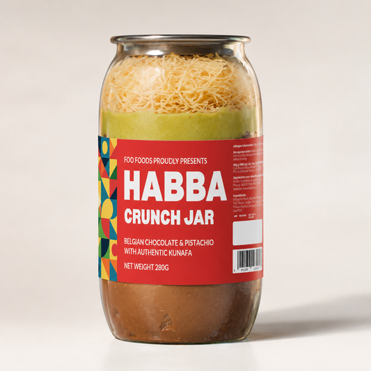 HABBA CRUNCH JAR - Belgian Chocolate & Pistachio with Authentic Kunafa