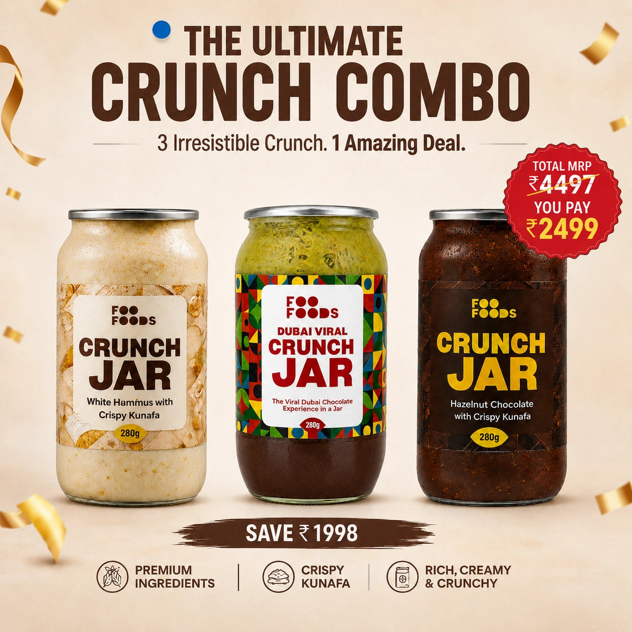Crunch Jar Combo - Pistachio, Nutella & Bueno Inspired - Saver’s Choice