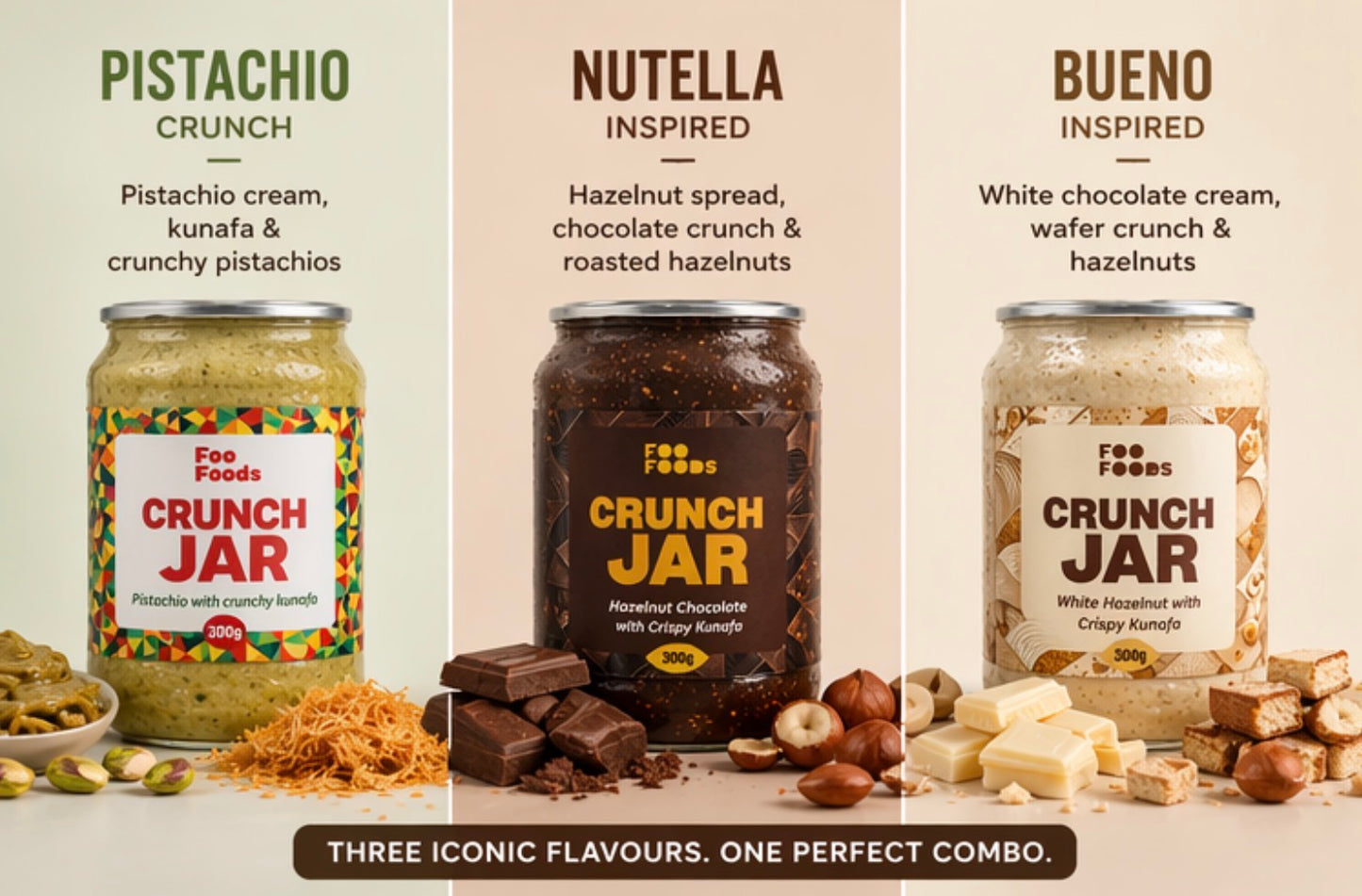 Crunch Jar Combo - Pistachio, Nutella & Bueno Inspired - Saver’s Choice
