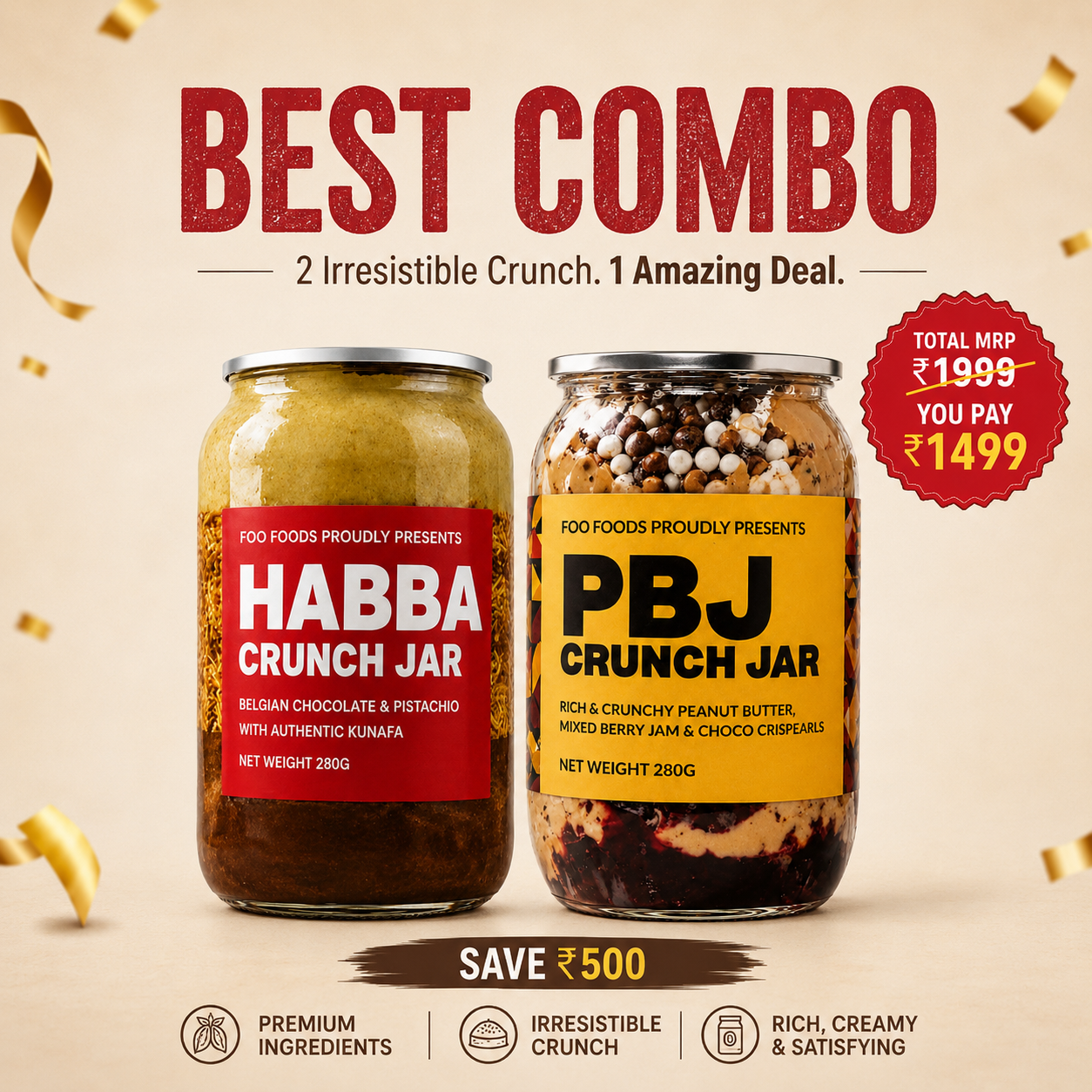 Best Jar Combo - Habba & PBJ Crunch Jar Combo | Save ₹500 | -Saver's Choice