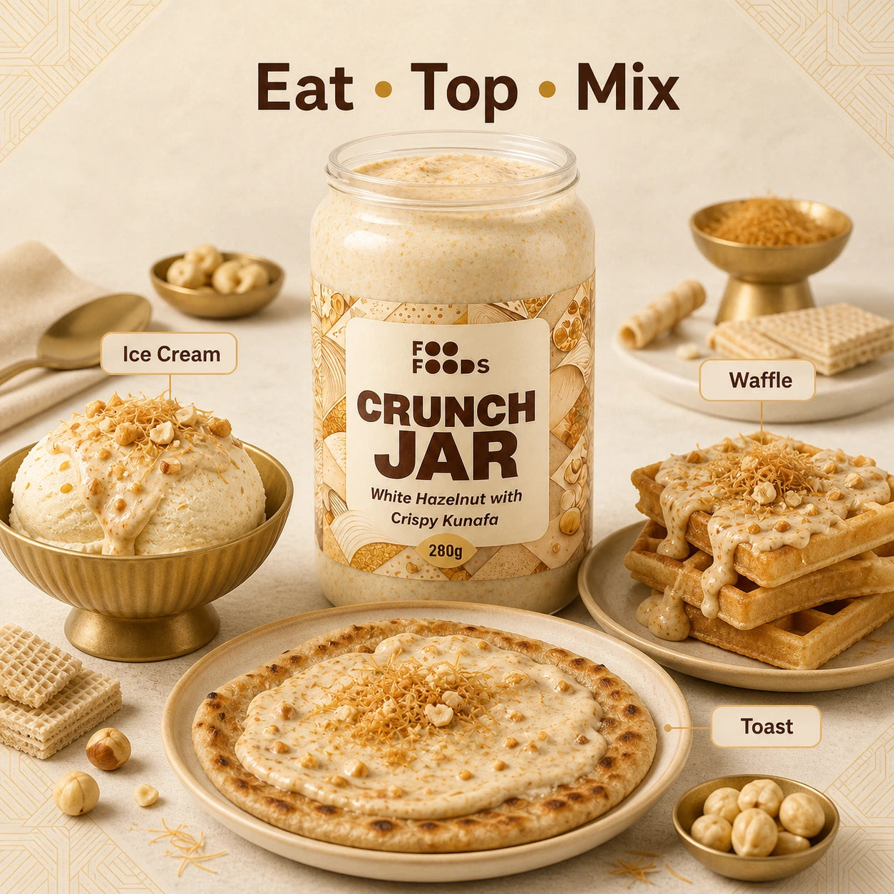 White Crunch Jar - Kinder Beuno Inspired Edition