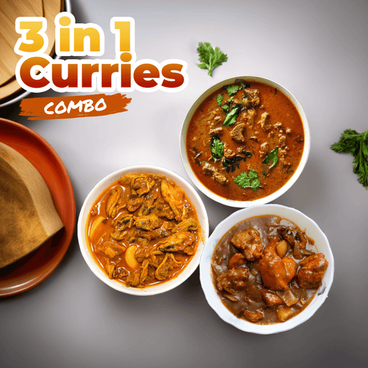 3 in 1 Combo - Kallumakkaya Curry & Beef Curry & Chilli Chicken Curry