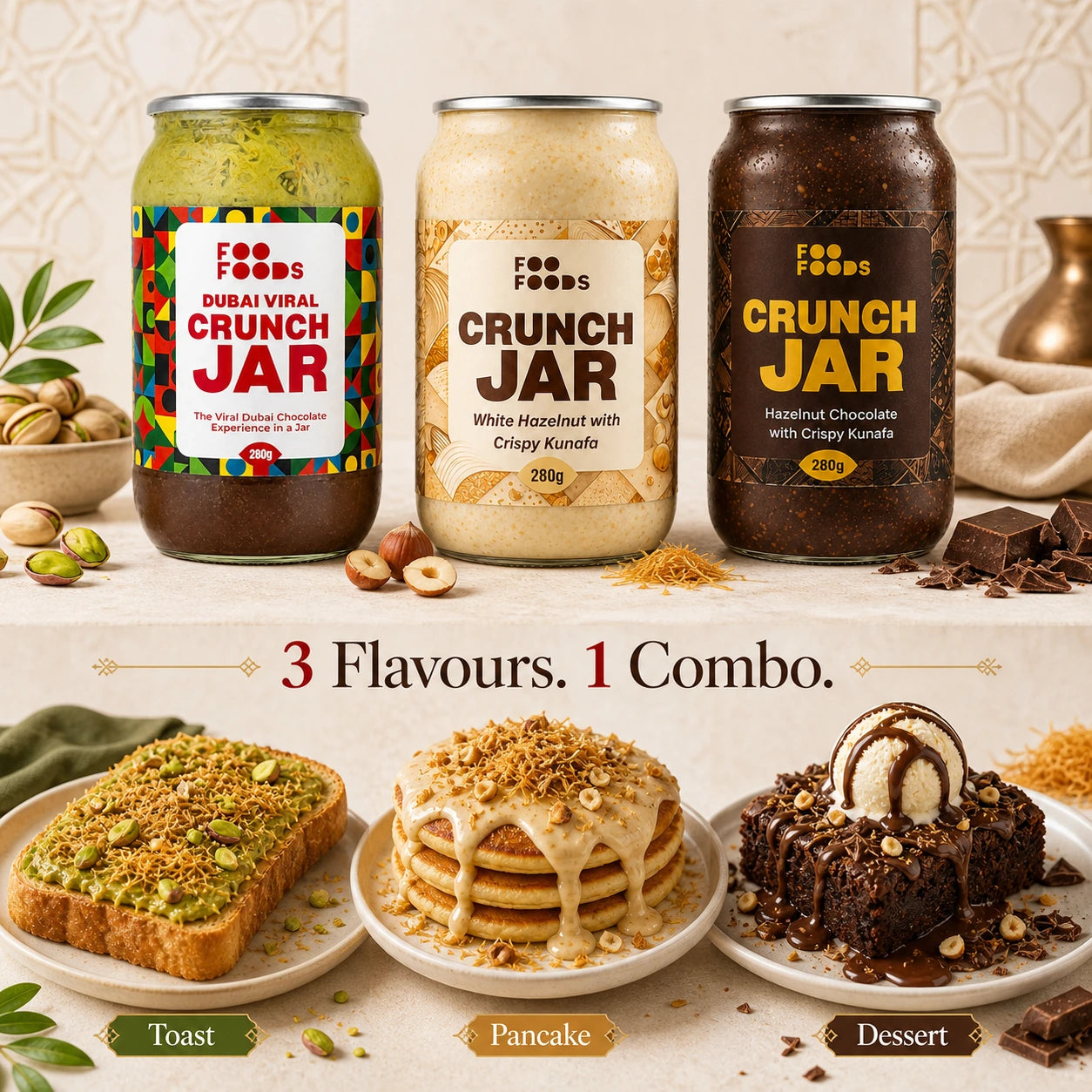 Crunch Jar Combo - Pistachio, Nutella & Bueno Inspired - Saver’s Choice