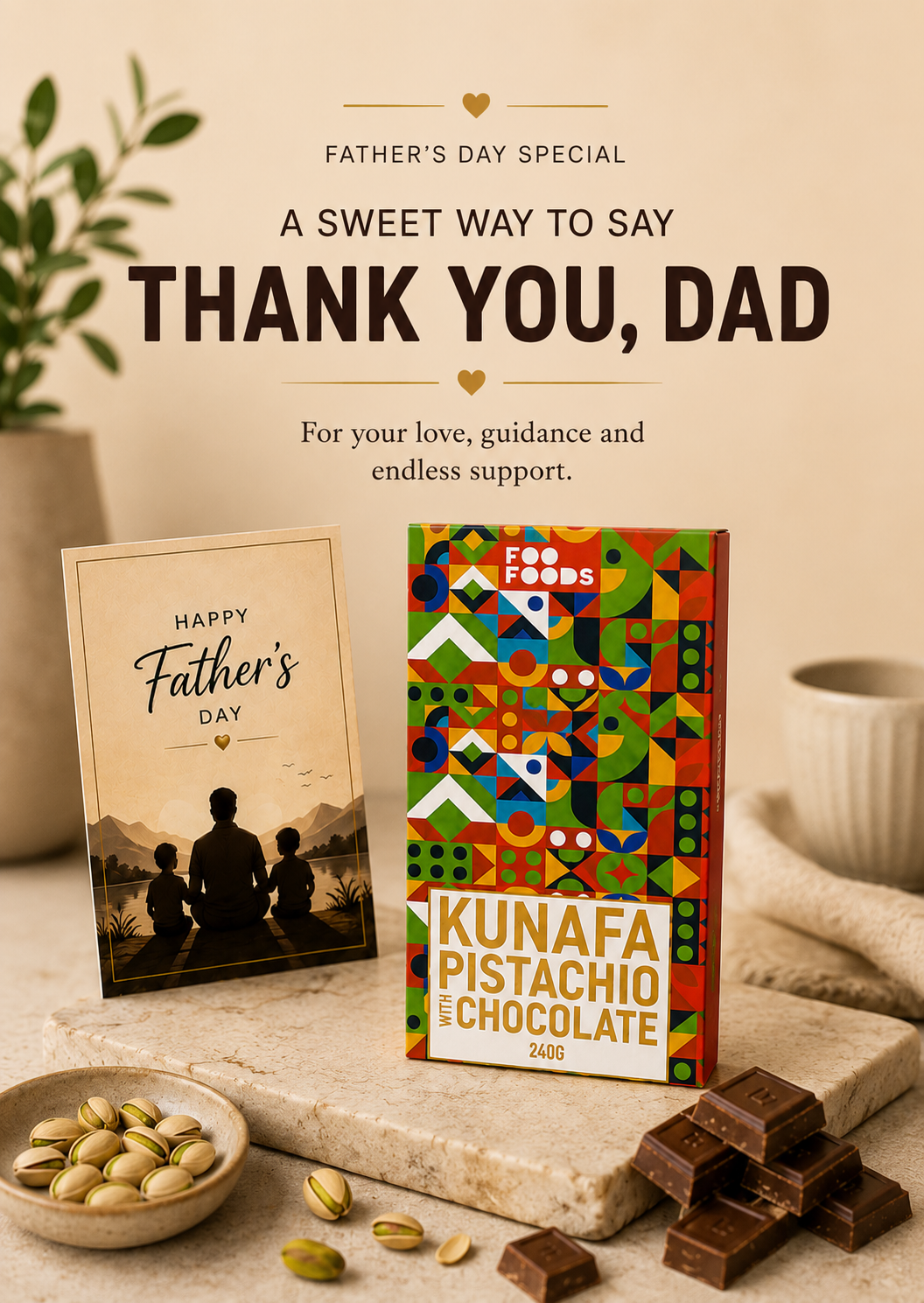 Father's Day Special Gift | Dubai Viral Kunafa Pistachio Chocolate 240g | Foo Foods