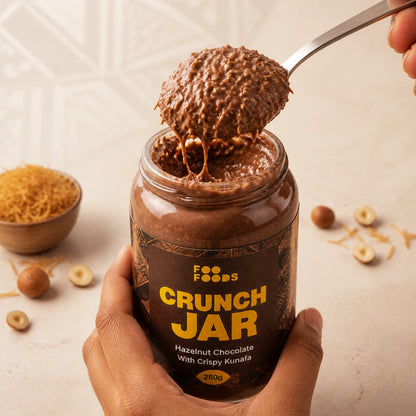 Choco Hazelnut Crunch Jar - With Original Nutella - Crispy Kunafa with Chocolate Hazelnut Paste