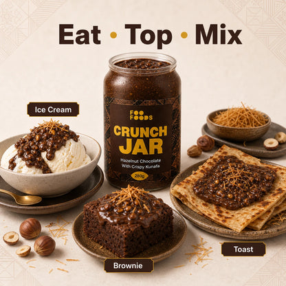 Choco Hazelnut Crunch Jar - With Original Nutella - Crispy Kunafa with Chocolate Hazelnut Paste