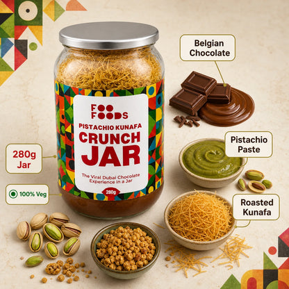 PISTACHIO KUNAFA CRUNCH JAR - Belgian Chocolate & Pistachio with Authentic Kunafa