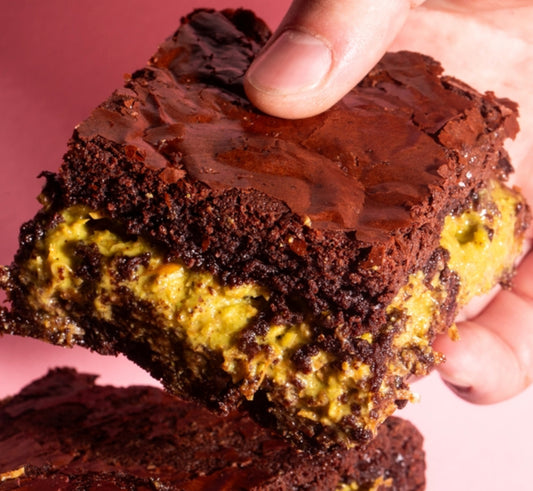 Viral Brownie with Kunafa Pistachio Layer